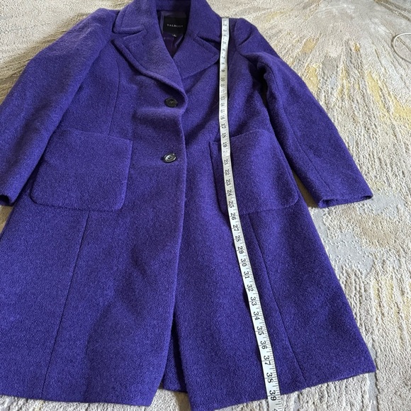 Talbots Purple Italian Wool Blend Long Coat peacoat Classic 8 - Picture 8 of 9